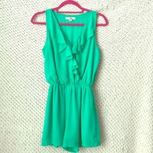 V Neck Aqua Green Romper